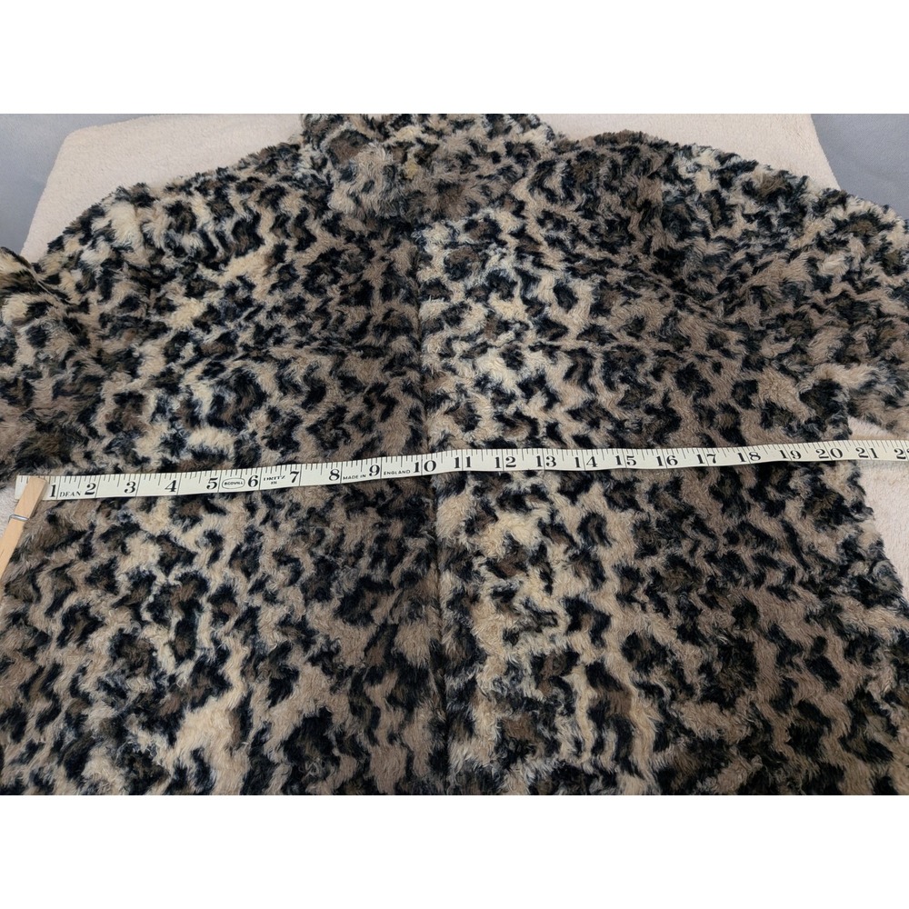 Dylan by True Grit Jacket Large Faux Fur Leopard Print Coat Soft Fuzzy L - Picture 7 of 11